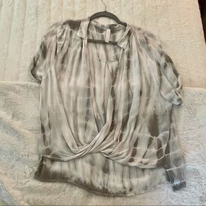 Flowy white and grey blouse